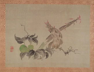 Apfel und blühende Pflanze, 1851